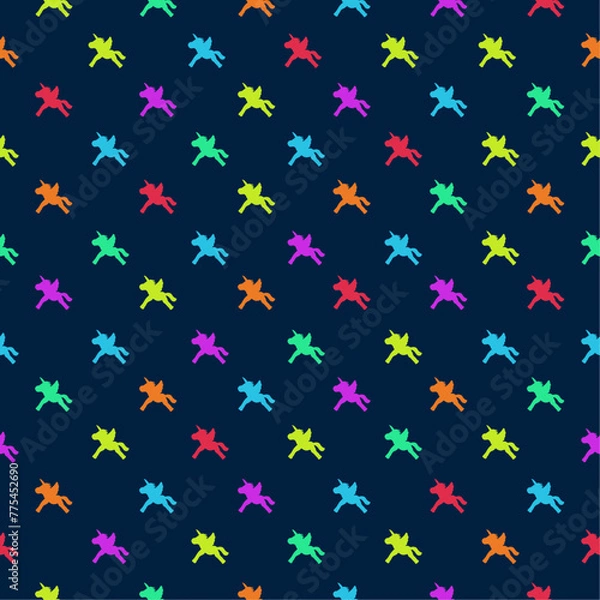 Obraz Colored unicorn silhouette seamless pattern
