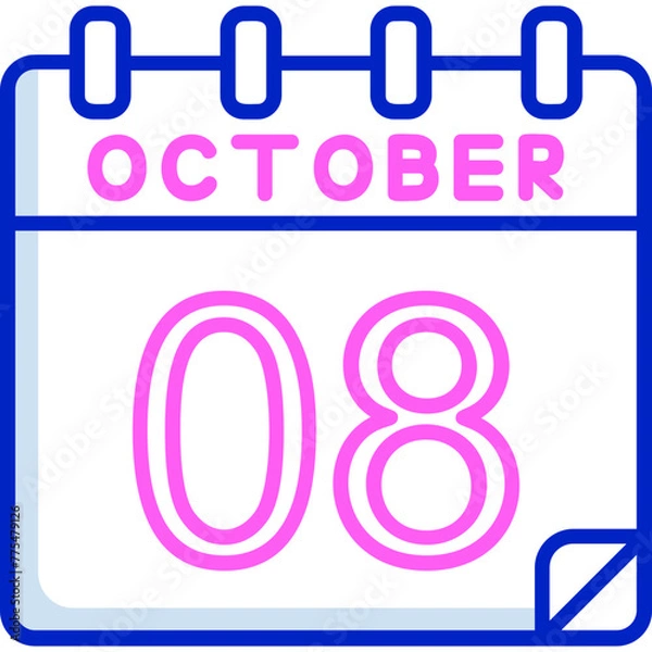 Fototapeta 8 October Vector Icon Design