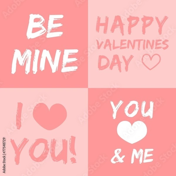 Obraz Valentines day vector illustration and typography elements