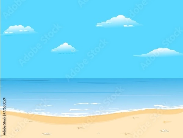 Fototapeta Beautiful summer background with beach
