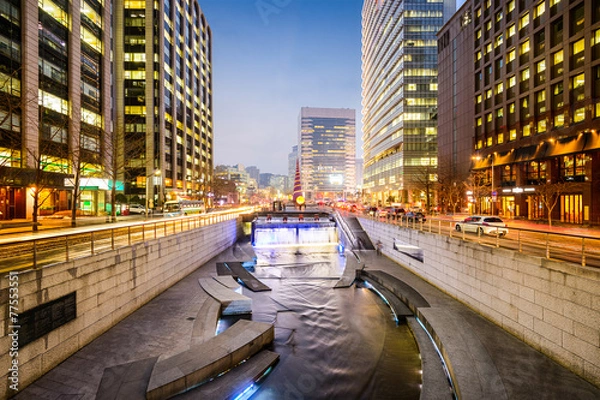 Obraz Seul, Korea Południowa Stream Cityscape