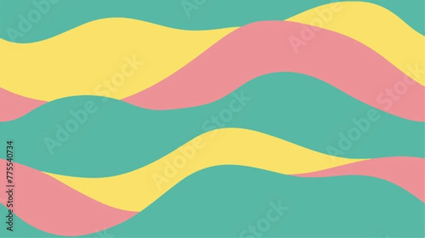 Obraz flat abstract flower background Seamlessly pattern, simple, minimalist