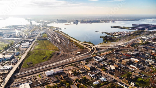 Fototapeta widok z lotu ptaka na miasto Duluth w Minnesocie