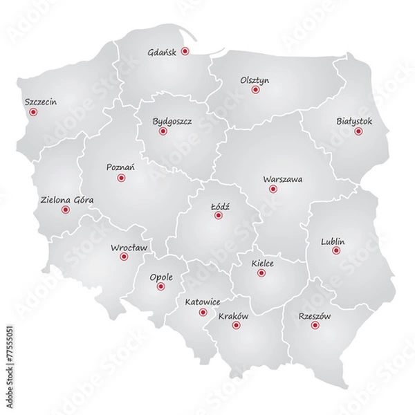 Fototapeta podział administracyjny polski, województwa