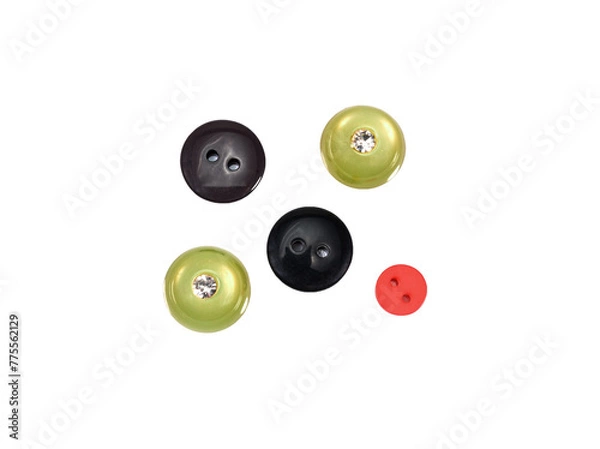 Fototapeta large plastic clothes button isolated on white background