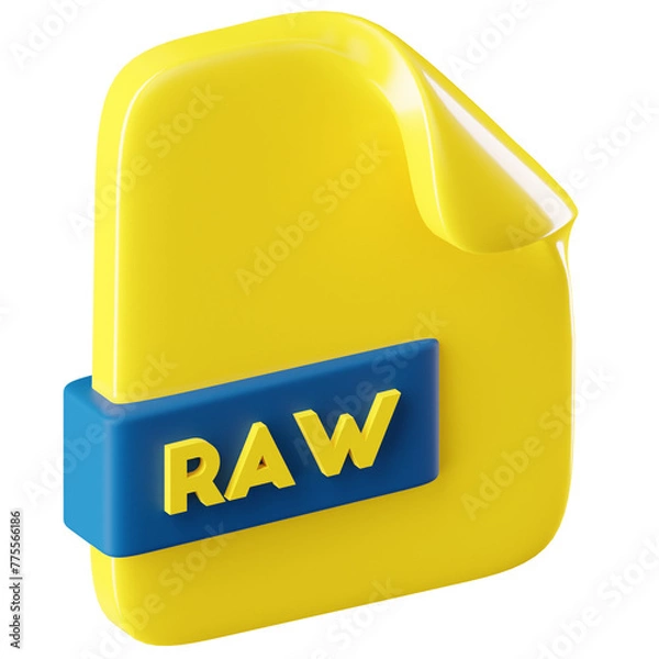 Fototapeta 3D Icon RAW Format Illustration