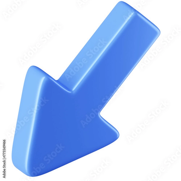 Fototapeta  3D Icon Diagonal Arrow Down-Left Illustration