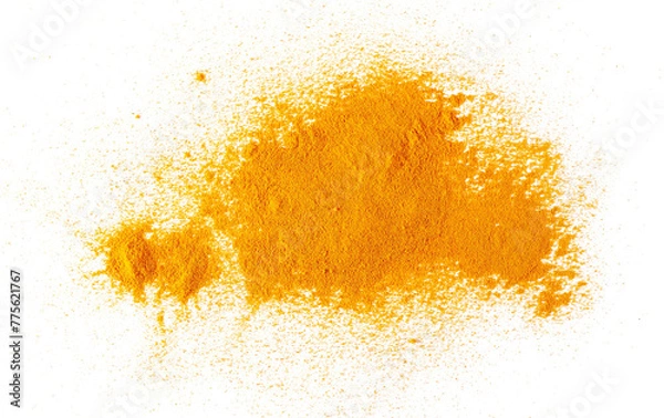 Obraz Turmeric pile isolated on white background
