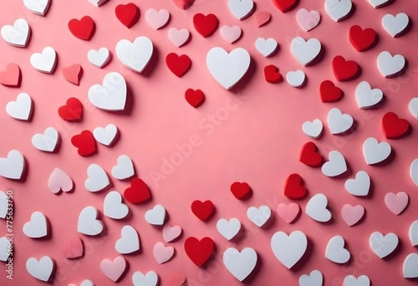 Obraz red hearts background