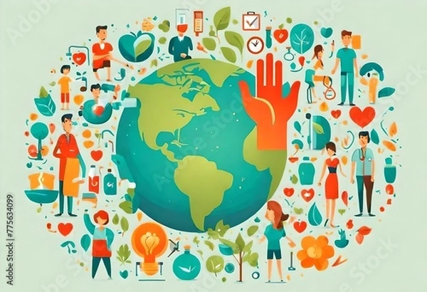 Fototapeta hands holding globe