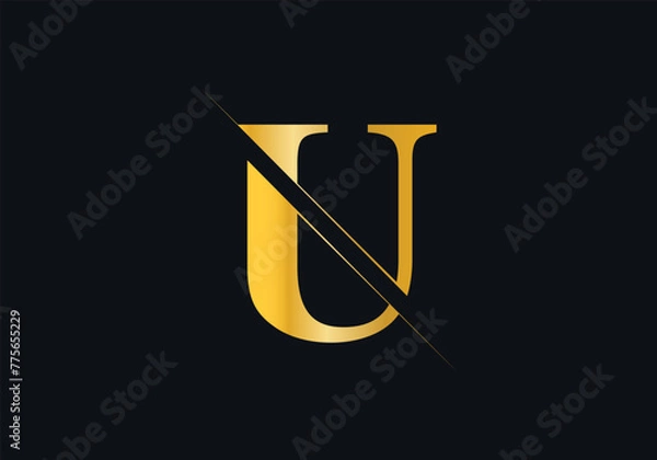 Fototapeta U Letter Initial Logo Design And Vector Template