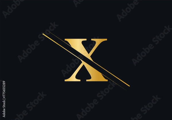 Fototapeta X Letter Initial Logo Design And Vector Template