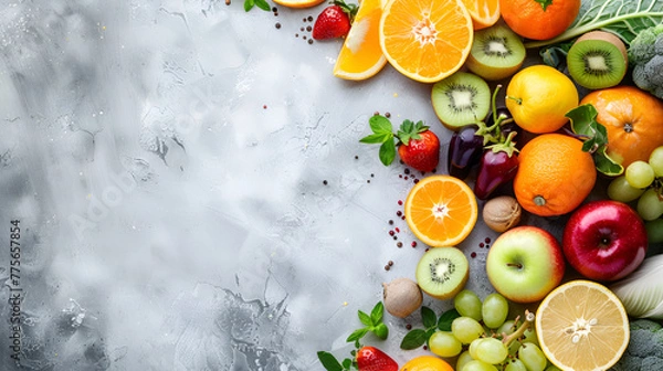 Fototapeta fruits and vegetables on the table , generative ai