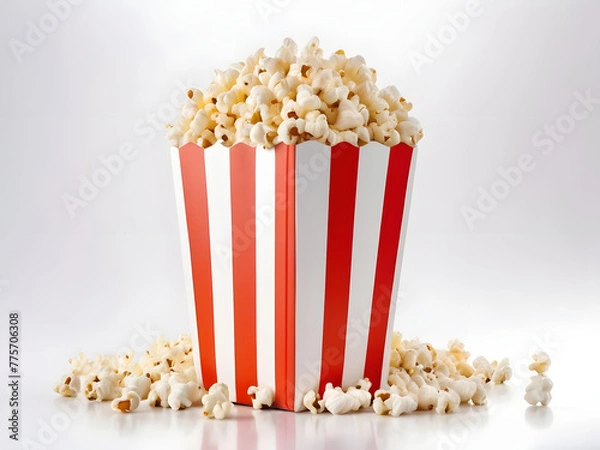 Fototapeta striped popcorn bag isolated on white background