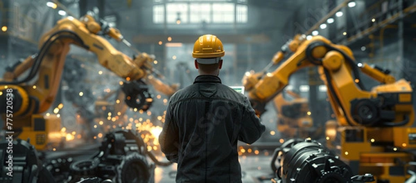 Fototapeta Automation, Cybersecurity, Data Protection, Generative AI