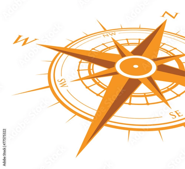 Fototapeta orange compass background