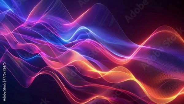 Fototapeta Abstract background with colorful sound waves