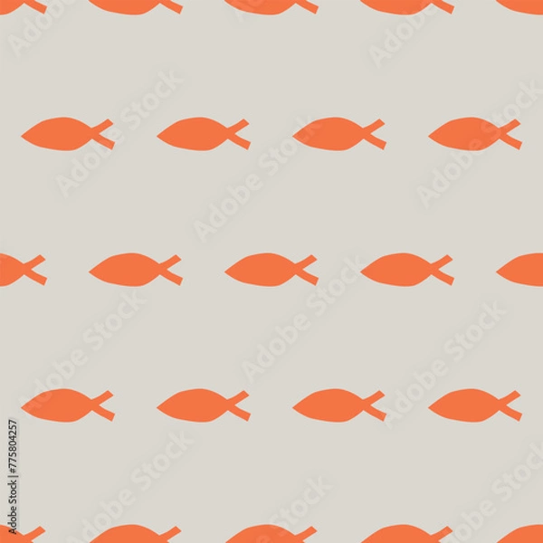Fototapeta seamless pattern, fish art surface design for fabric scarf and decor
