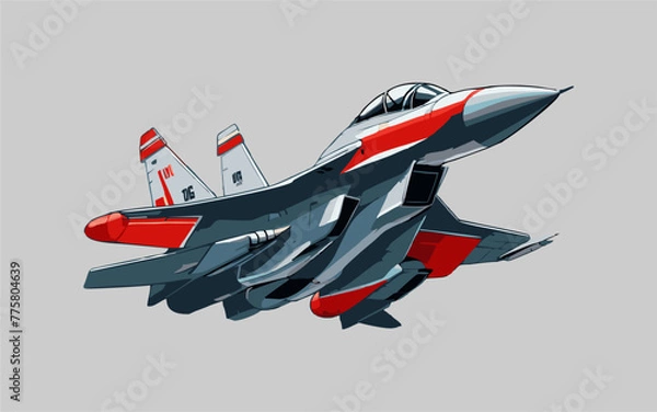 Fototapeta jet fighter silhouette vector design, modern jet fighter
