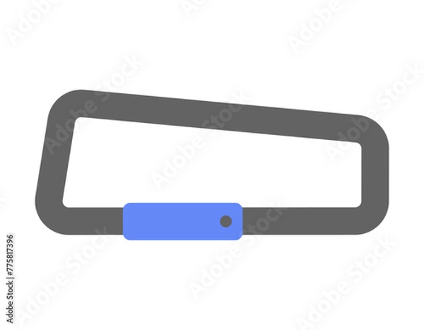 Fototapeta カラビナのアイコン素材　青