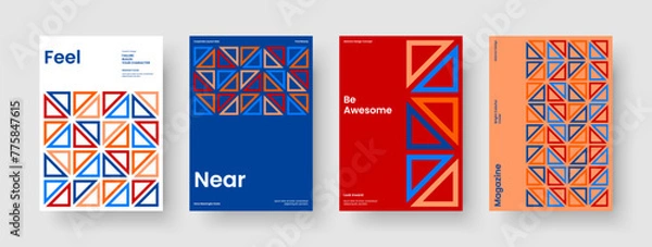 Fototapeta Modern Banner Template. Geometric Report Design. Isolated Background Layout. Book Cover. Business Presentation. Poster. Brochure. Flyer. Handbill. Advertising. Newsletter. Magazine. Notebook