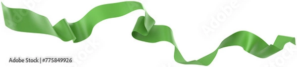 Fototapeta Smooth ribbon isolated on transparent background. 3d render.