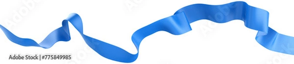 Fototapeta Smooth ribbon isolated on transparent background. 3d render.