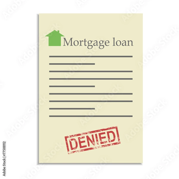 Obraz Mortgage loan document with denied stamp