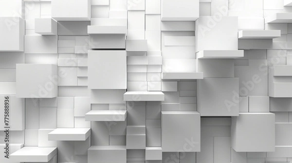 Fototapeta White Wall With Rows of White Boxes for Sale