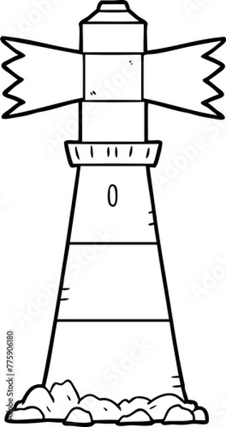 Obraz cartoon lighthouse