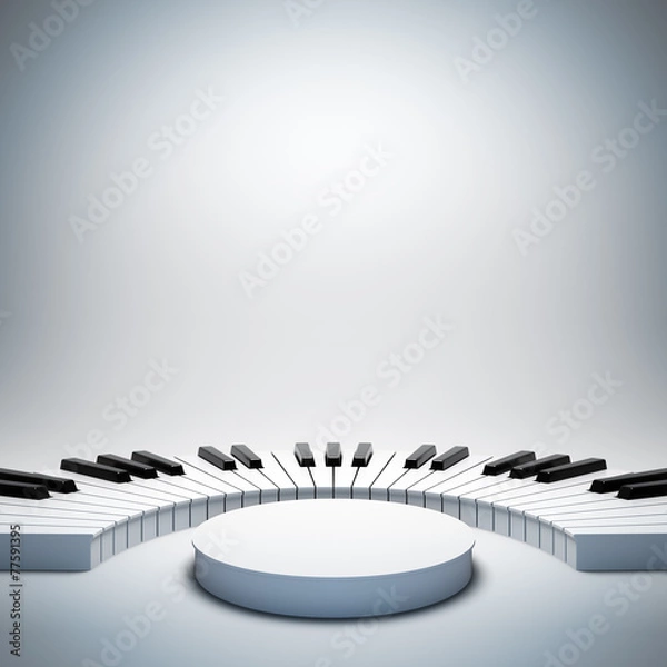 Obraz Empty white music stage.