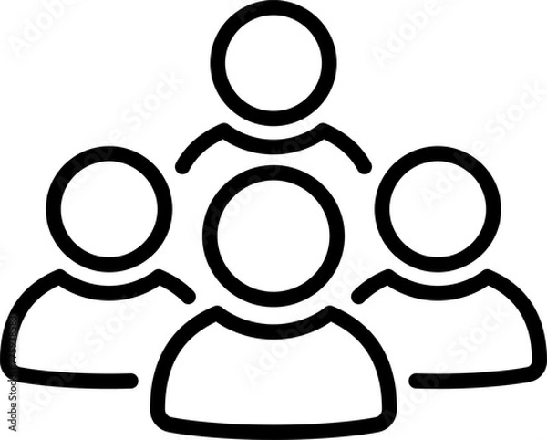 Fototapeta Icon set includes user, person, group, and team icons in a simple linear style