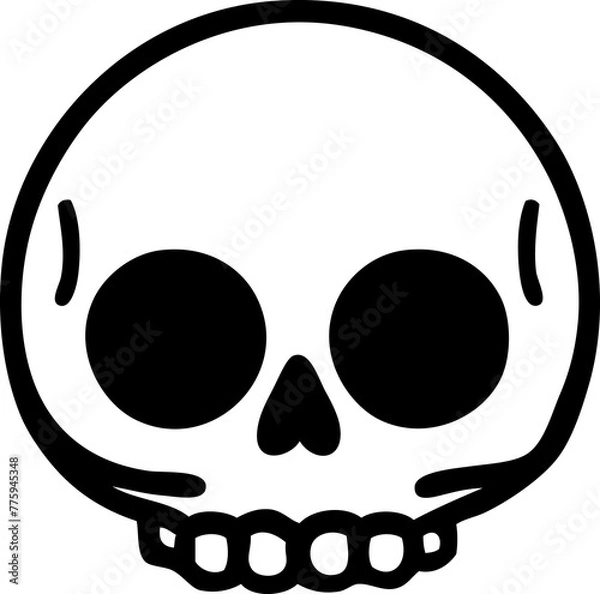 Fototapeta tattoo in black line style of a skull