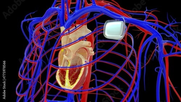 Obraz Heart artificial pacemaker 3d illustration