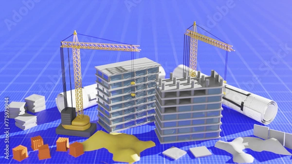 Obraz building skyscrapers in the city