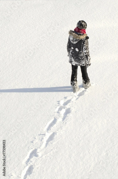 Fototapeta walking on snow