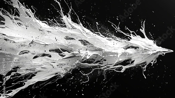 Fototapeta Lightning, graffiti style, black and white lines. Generated AI. 