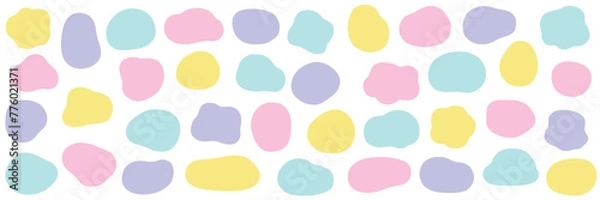 Fototapeta ゆるい楕円形のフレームのベクターイラストセット。シェイプ、装飾