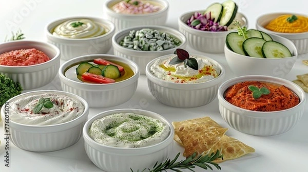 Fototapeta Photorealistic 3D model of an assortment of Indian sweets (mithai)