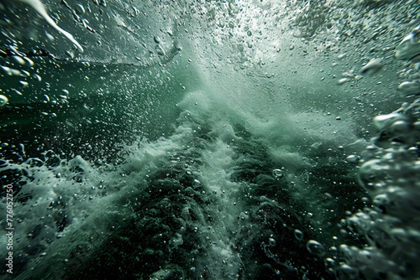 Fototapeta underwater scene in a greenish hue