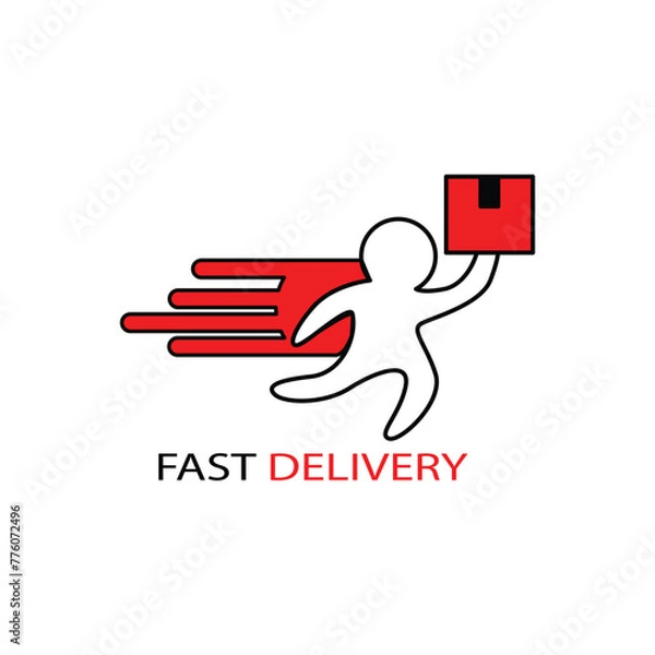 Fototapeta Logos of fast delivery service