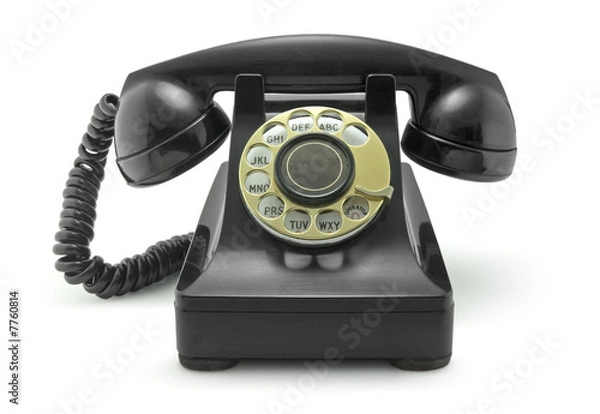 Obraz Stary telefon Vintage na białym tle