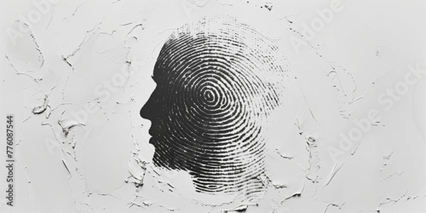 Obraz Human finger print concept on white background