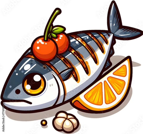 Fototapeta Grilled Mackerel - 고등어구이. Generative AI