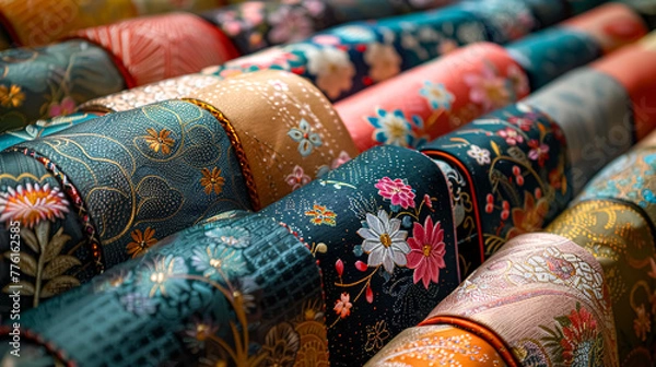 Obraz Renowned for its meticulous craftsmanship and intricate designs, Japanese textiles reflect centuries of cultural heritage and artistic refinement.