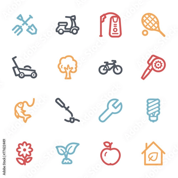 Obraz Gardening Equipment Web icons