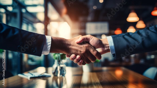 Fototapeta Professional Handshake in Corporate Setting