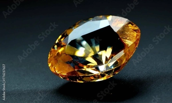 Fototapeta crystal ball on black background Topaz isolated