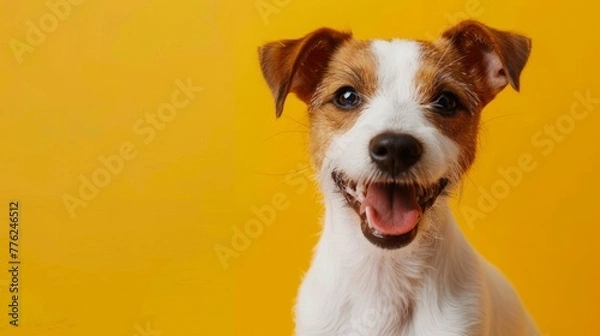 Fototapeta Happy cute dog smiling generative ai