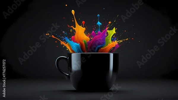 Fototapeta Code Cascade: Abstract Playground Where Creativity Spills Over (Black & Vivid)